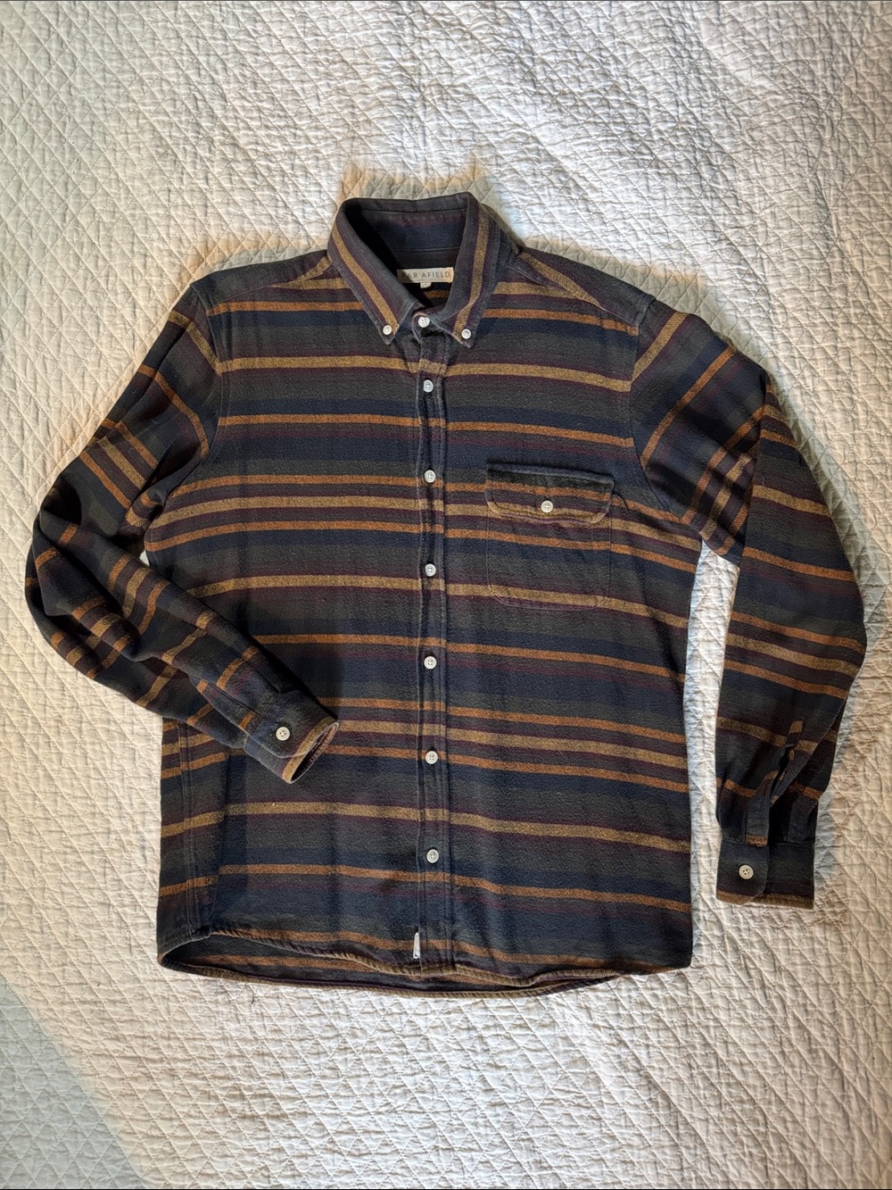 Far Afield horizontal stripe flannel